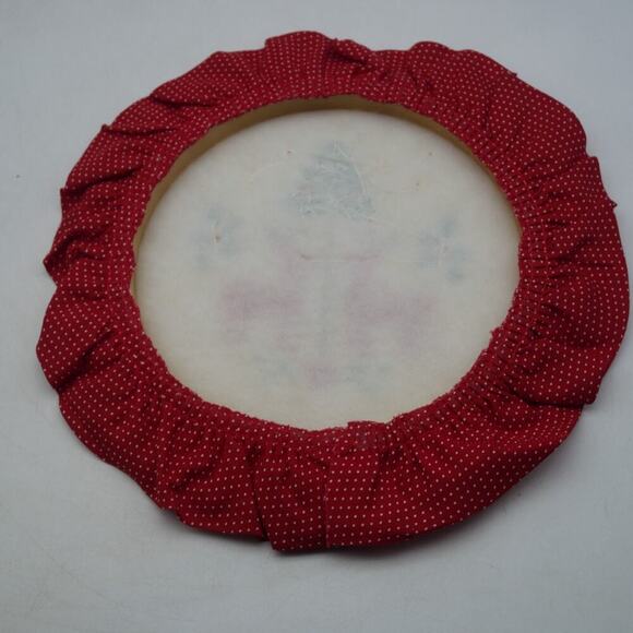 2 Vintage Christmas Embroidery Hoop Stamped Fabric Country Christmas Decor - Picture 3 of 6